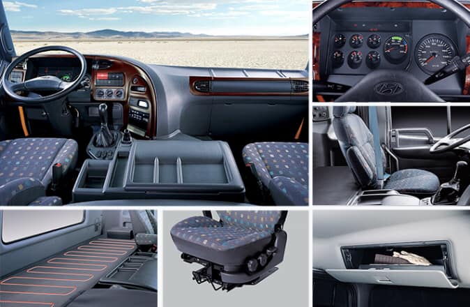 Nội thất Hyundai HD240 tiện nghi và thoải mái 