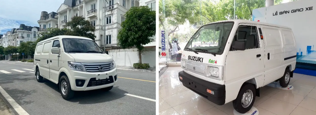 So sánh xe Tera V và Suzuki Blind Van