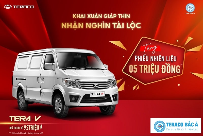 Đại lý Teraco Bắc Á khuyến mại tháng 2 cho xe Van Tera V