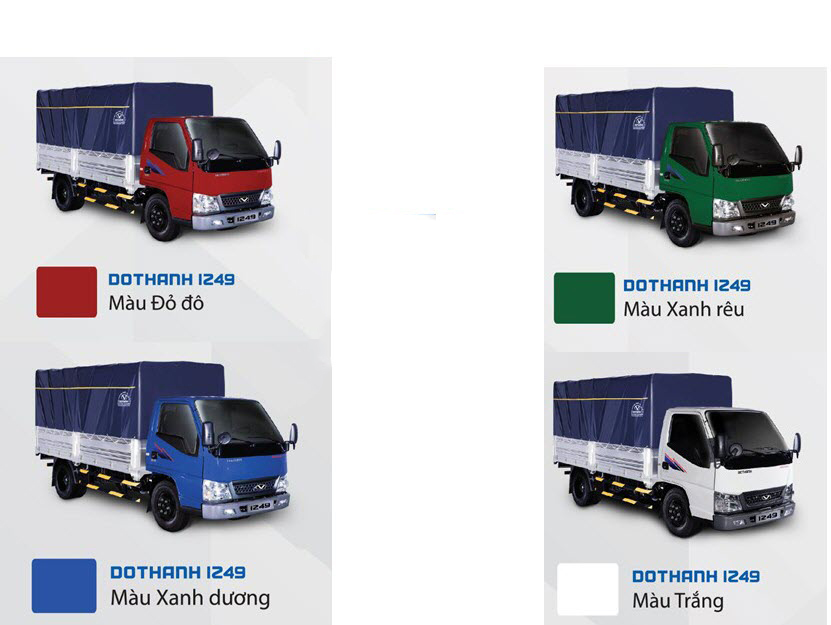 Các màu xe tải IZ49 để khách hàng chọn lựa