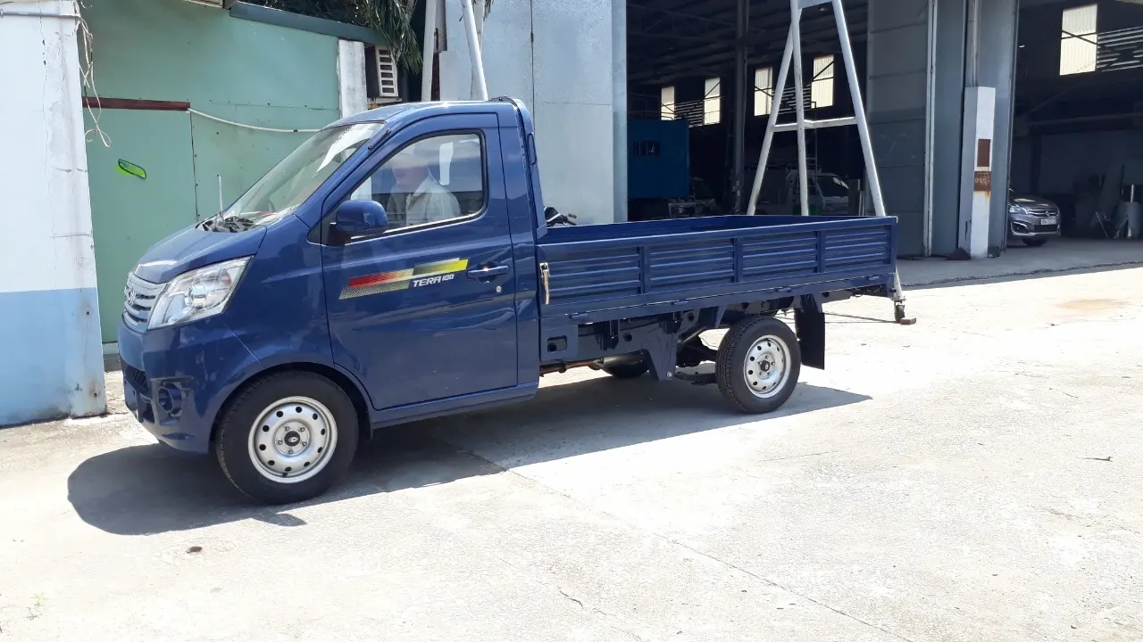 Xe tải Tera 100 thùng lửng màu xanh